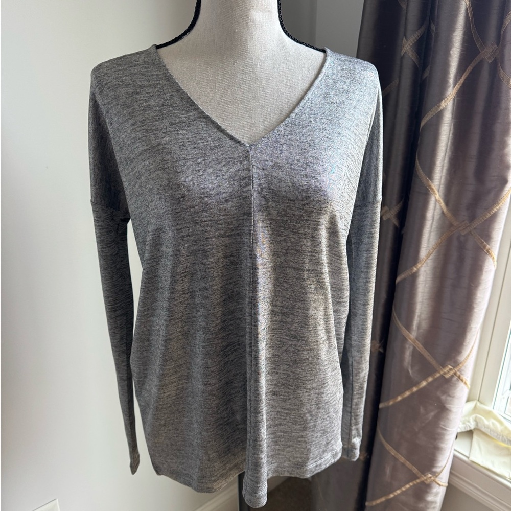 Club Monaco Silver Gray Metallic Sweater